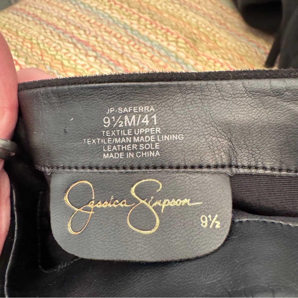 Jessica Simpson Black Suede Heeled Knee High Boots Size 9.5M - Picture 7 of 12